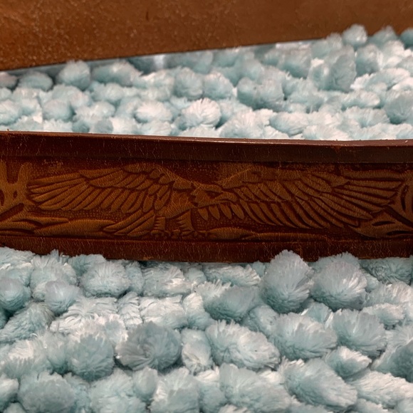 Labor Day Sale Cindilo Classic Brown Vacuno Leather Cowboy Belt - Picture 5 of 14